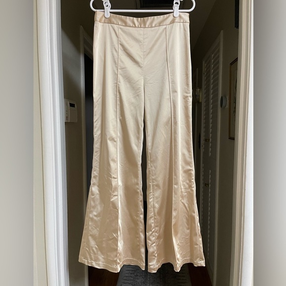EUC Jonathan Simkhai Wide Leg Satin Finish Trousers - Picture 1 of 4